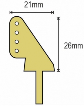 C5202 Ruderhorn GFK/CNC 26mm 4Loch 10 Stück