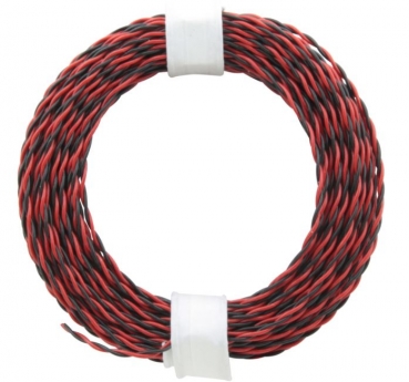 210-10 Zwillingslitze 0,04mm² rot/schwarz 10m d
