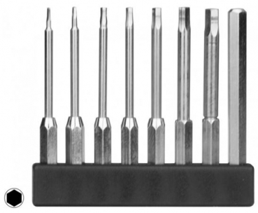 Mini-Bit-Set Sechskant/lang 0,7-4 8-teilig