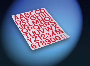 3425-R Aufkleber Zahlen / Buchstaben 50mm (rot)