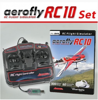 3092021 Flugsimulator Aerofly RC10 DVD mit USB FlightContoller