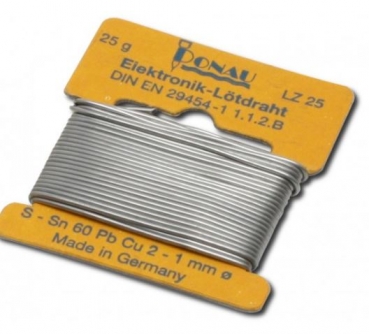 LZ25 Lötzinn Ø 1 mm, Wickel 5 m - 25 g