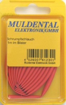 Schrumpfschlauch PO 1,6mm rot 1m