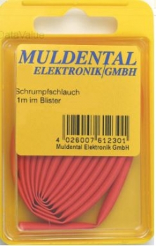 Schrumpfschlauch PO 6,4mm rot 1m