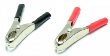 C5556 Krokoklemmen 72mm Paar rot/schwarz