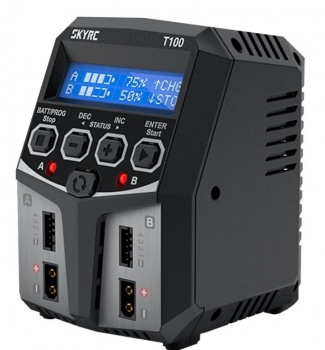 SK100162 SkyRC T100 AC Ladegerät LiPo 2-4s 5A 2x50W