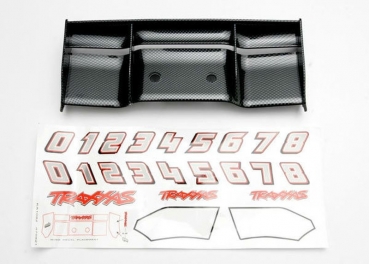 TRX5446G HECKFLÜGEL EXO-CARBON MIT AUFKLEBER TRAXXAS REVO 3.3, E-REVO 2.0