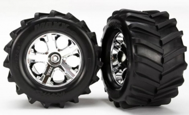 TRX6771 Reifen/Felgen TRX MAXX 2.8 Track-Profil, Chromfelge