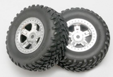 TRX7073 Reifen/F. 1:16/TRX chrom 2 Stück