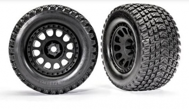 TRX7872 GRAVIX RACING-REIFEN AUF SCHWARZEN XRT-FELGEN (2) TRAXXAS