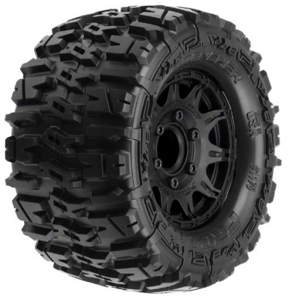 PRO1170-10 Reifen/F. TRX7 Trencher Front/Rear 2.8" MT Tires Mounted 12mm Blk Raid (2)
