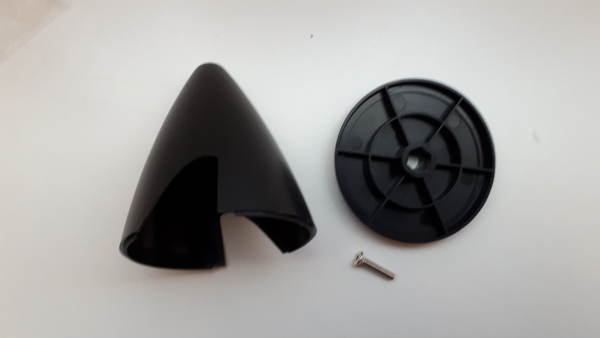 AS-AH0011P-035 Spinner 60mm / spitz / 6K. Arrows schwarz