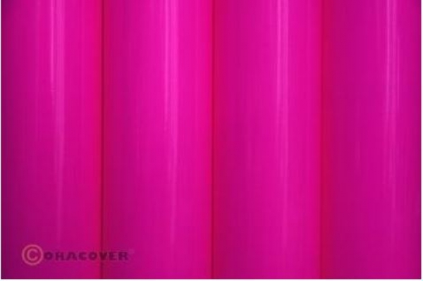 21-14-002 ORACOVER Bügelfolie fluoreszierend neon-pink  2 mtr. Rolle
