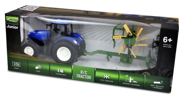 22599 RC TRAKTOR MIT KREISELSCHWADER, LICHT & SOUND, 1:24 RTR