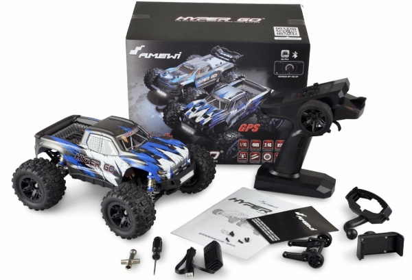 22602 HYPER GO MONSTERTRUCK BRUSHED 4WD MIT GPS 1:16 RTR BLAU