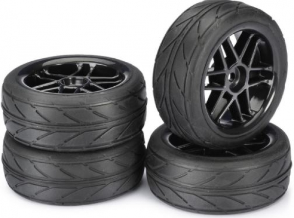 2510003 Reifen/Felgen 1:10 20-SplitSpoke schwarz