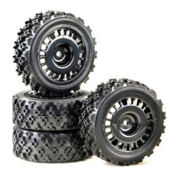 2510060 Reifen/F 1:10 Rally Block Design schwarz 4 Stück