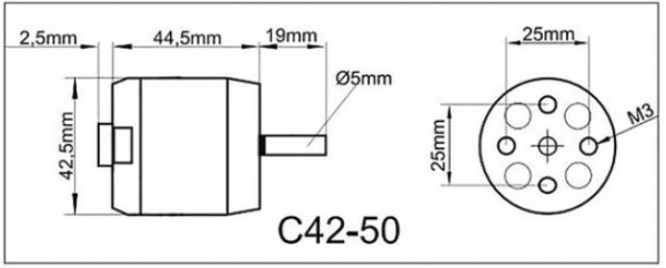 314970 BL-Motor ROXXY C42-50-05 / 1000kv 3-4S