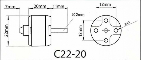 314948 BL-Motor ROXXY C22-20 / 1780kv 2-3S