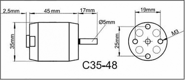 315082 BL-Motor ROXXY C35-48-1150kv 2-3S 450W