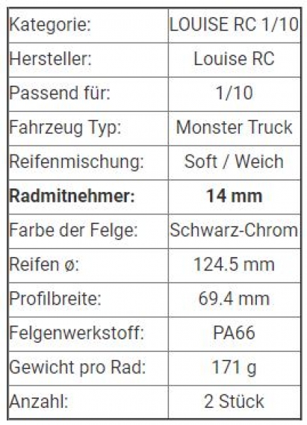 LR-T3275 SBCM Reifen/F. 1:10/LOU* 14! MT-ROCK 2.8