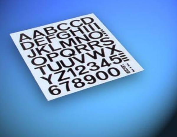 3425-S Aufkleber Zahlen / Buchstaben 50mm (schwarz)