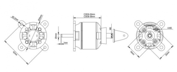 SP-C3536-06 BL-Motor SPITZ 3536-06 1300kv 2-4S