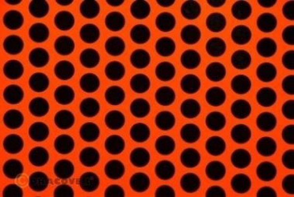 45-064-071-002 ORASTICK FUN 1 Klebefolie fluoreszierend rotorange-schwarz 2 mtr. Rolle
