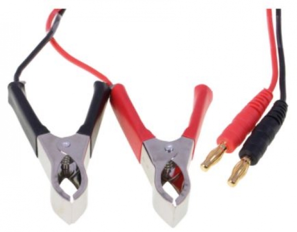 46097 Ladekabel Krokoklemmen / groß schwarz/rot 30cm