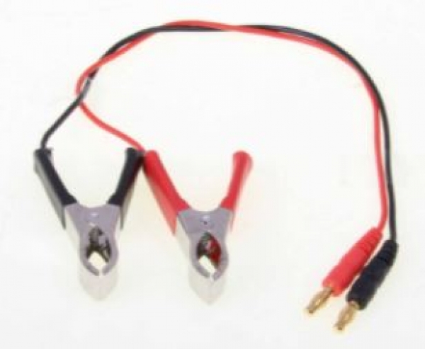 46097 Ladekabel Krokoklemmen / groß schwarz/rot 30cm