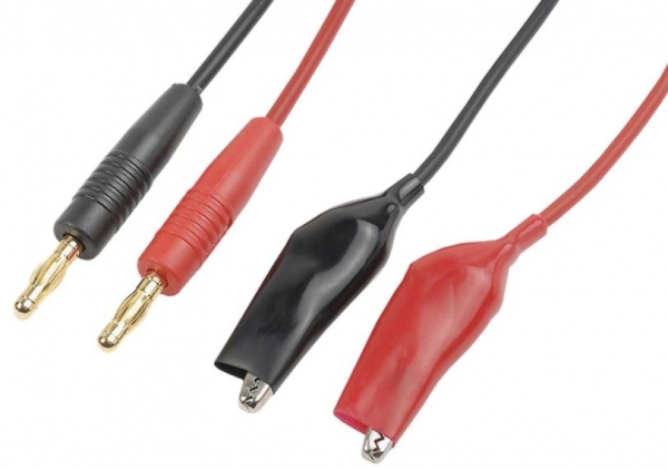 46166 Ladekabel Krokoklemmen schwarz/rot 1 mtr.