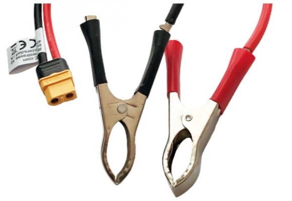 46267 Ladeadapter XT60 (Buchse) -> Krokoklemmen 1mtr.