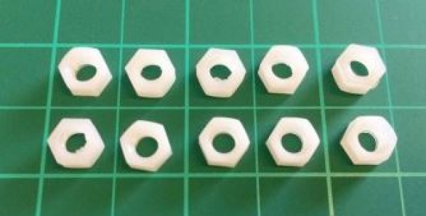 5112 M2,5 Muttern Sechskant Nylon 10 Stück