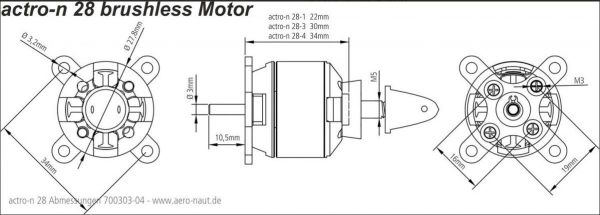 700304 BL-Motor actro-n 28-4-880 2-4S -280W