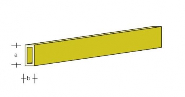 Messing-Vierkantrohr 16x3mm 1mtr.