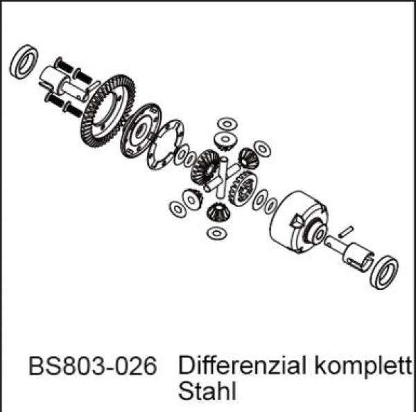 BS803-026 BeastBX Differential komplett Stahl