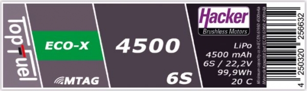94500631 Lipo 22,2/4500 ECO-Xmtag XT90AB/XH