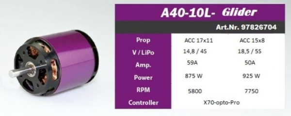 97826704 BL-Motor Hacker A40-10L V2 14P. Glider