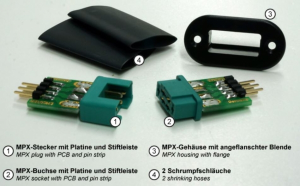 A85400 6pol Stecker/Buchse mit Platine