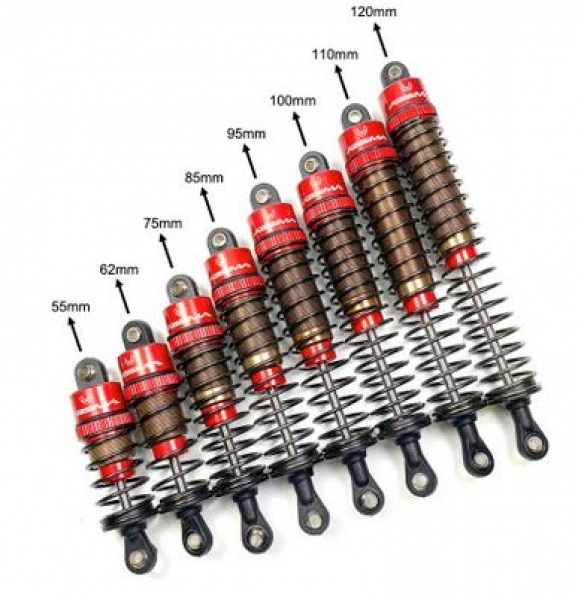 2330044 Stoßdämpfer 1:10/95mm ALU/rot 2 Stück