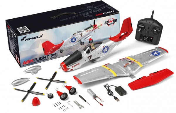 24127 AMXFLIGHT P51 56cm SBUS RTF silber