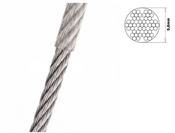 CS06 Stahlseil 0,6mm/kunststoffummantelt lfm
