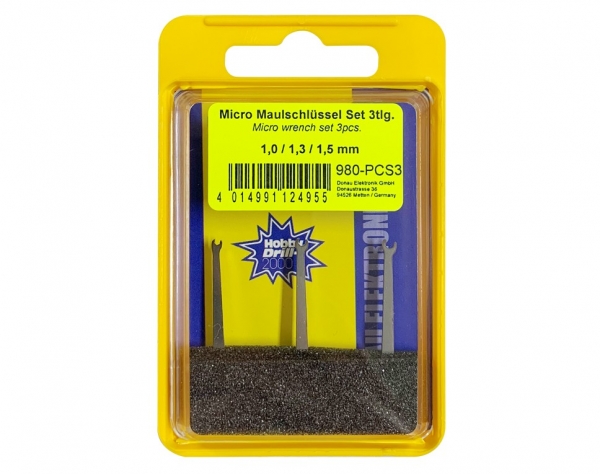 D980-PCS3 - Micro-Maulschlüssel-Set 3-tlg. 1 / 1,3 / 1,5 mm