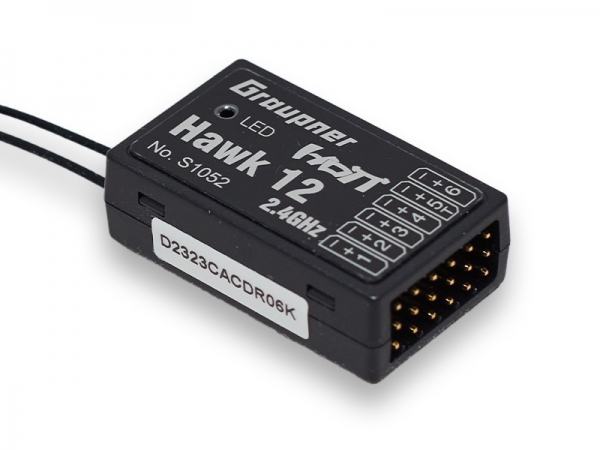 S1052 Graupner Hawk 12 HoTT Empfänger mit 3-Achs-Gyro und Vario