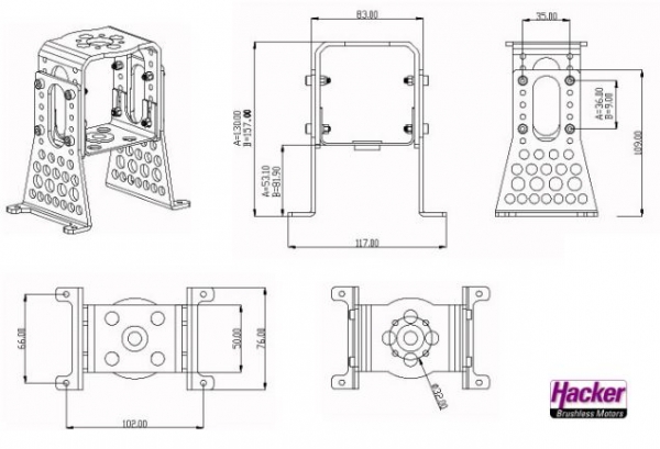 15727618 BL-Motorträger BL/ALU Hacker A60