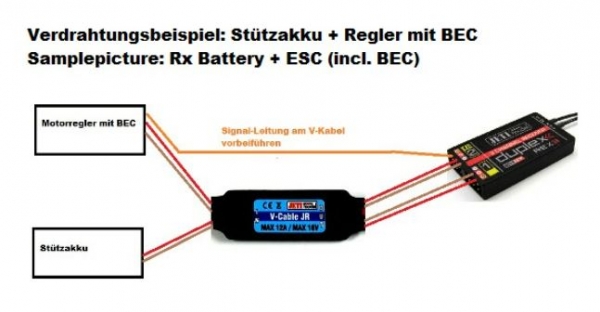 22985488 Jeti V-Kabel JR Doppelst.-/Stützakku