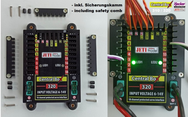 80001703 JETI DUPLEX 2.4EX Central Box 320 + 2x Rsat2 + RC Switch