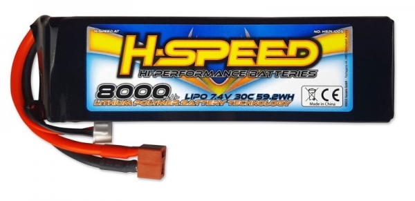 HSPLI005 Lipo/Car 7,4/8000 H-Speed30C Deans/XH