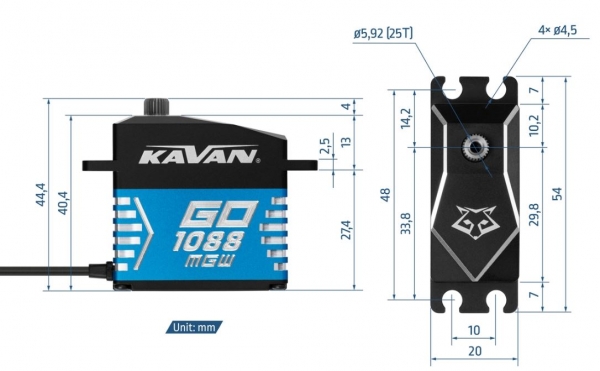 KAV20.1088MGW Servo GO-1088MGW BL-HV 740N! 0,125s