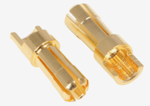 40038 Goldkontakt-Stecker 5,5mm geschlitzt 5 Stück